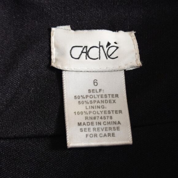 Cache Strapless Bodycon Dress Size 6 Black Sleek Minimalist Clubwear - Picture 7 of 8